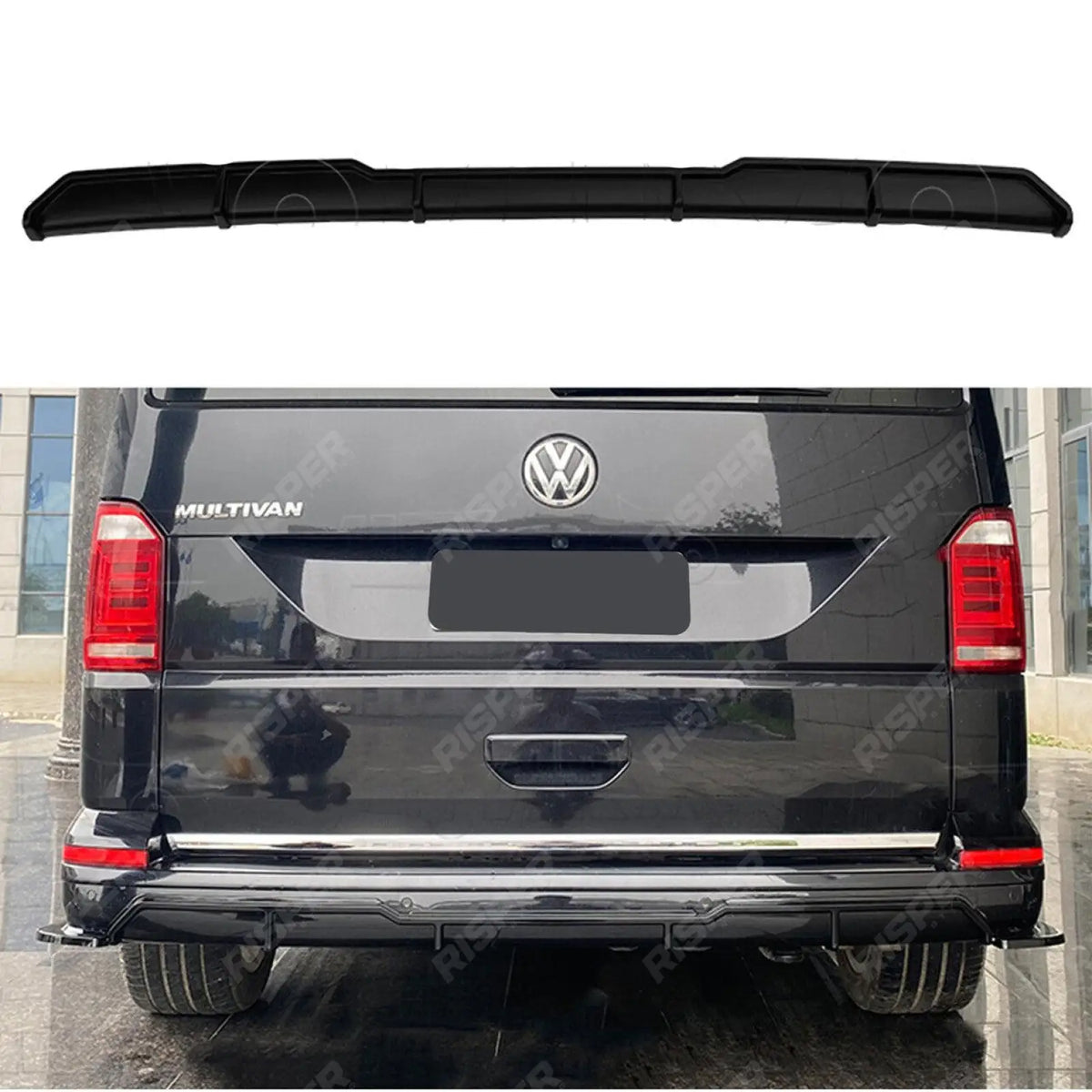 Gloss Black Rear Central Diffuser For Volkswagen Transporter T6 2015-2019