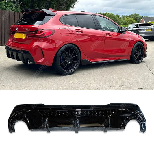 Gloss Black Rear Diffuser For BMW 1 Series F40 M135i 2018 - 2024