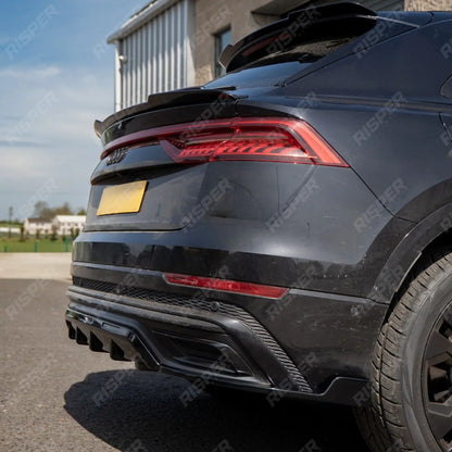 Gloss Black Rear Diffuser & Side Splitters For Audi Q8 S Line 2023+
