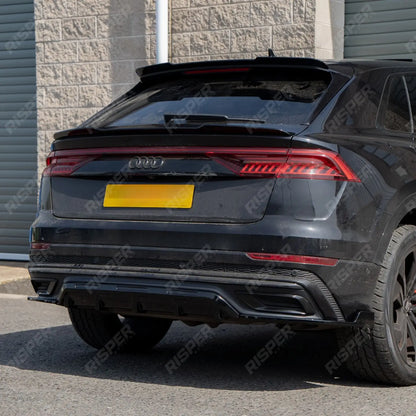 Gloss Black Rear Diffuser & Side Splitters For Audi Q8 S Line 2023+