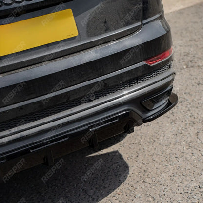 Gloss Black Rear Diffuser & Side Splitters For Audi Q8 S Line 2023+
