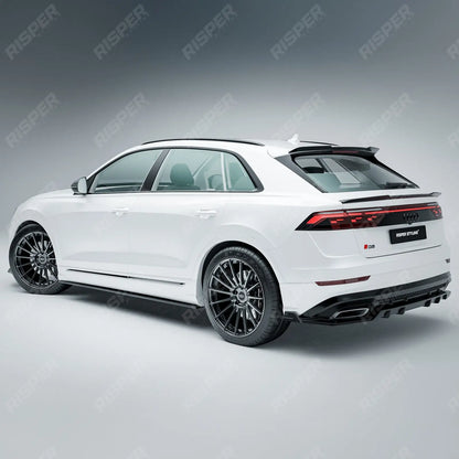 Gloss Black Rear Diffuser & Side Splitters For Audi Q8 S Line 2023+