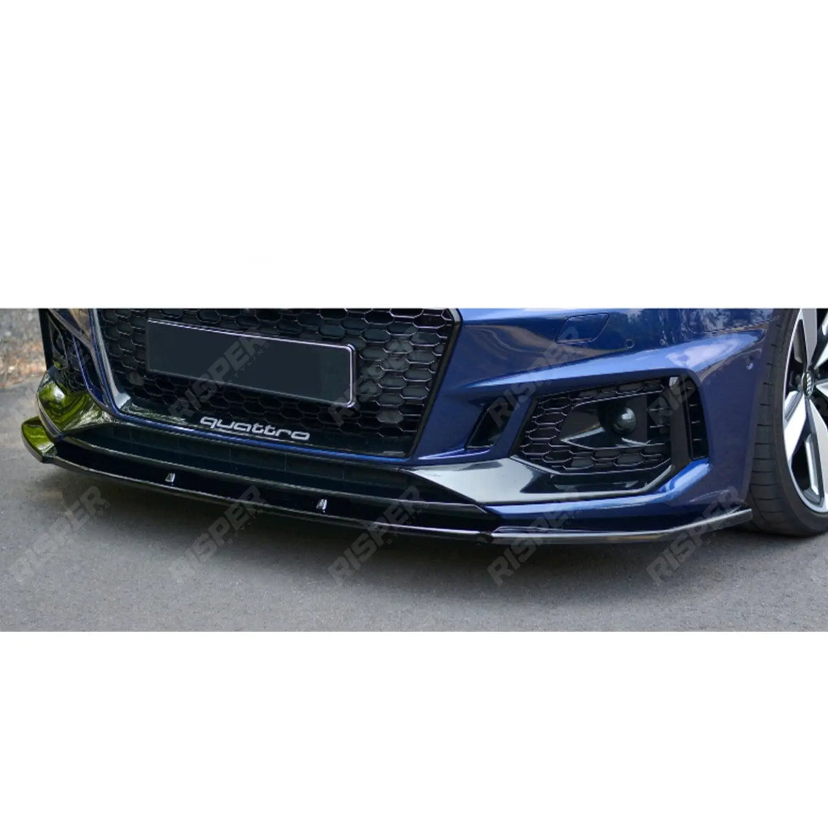 Gloss Black Risper Front Splitter For Audi RS4 B9 2017-2019
