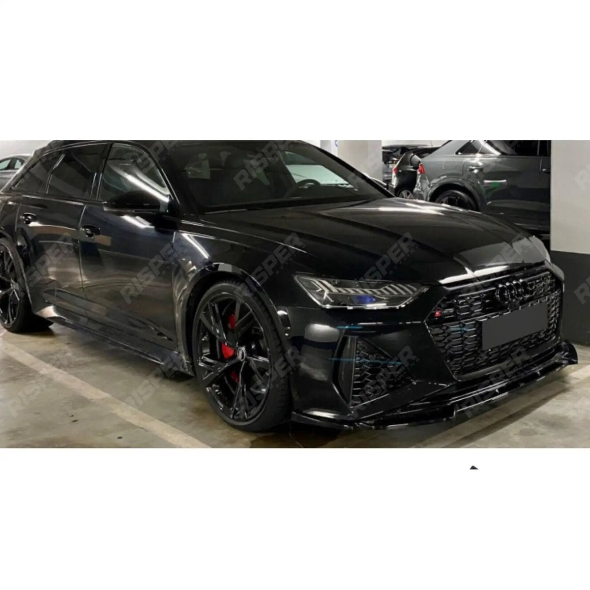 Gloss Black Risper Front Splitter For Audi RS6 C8 2019+
