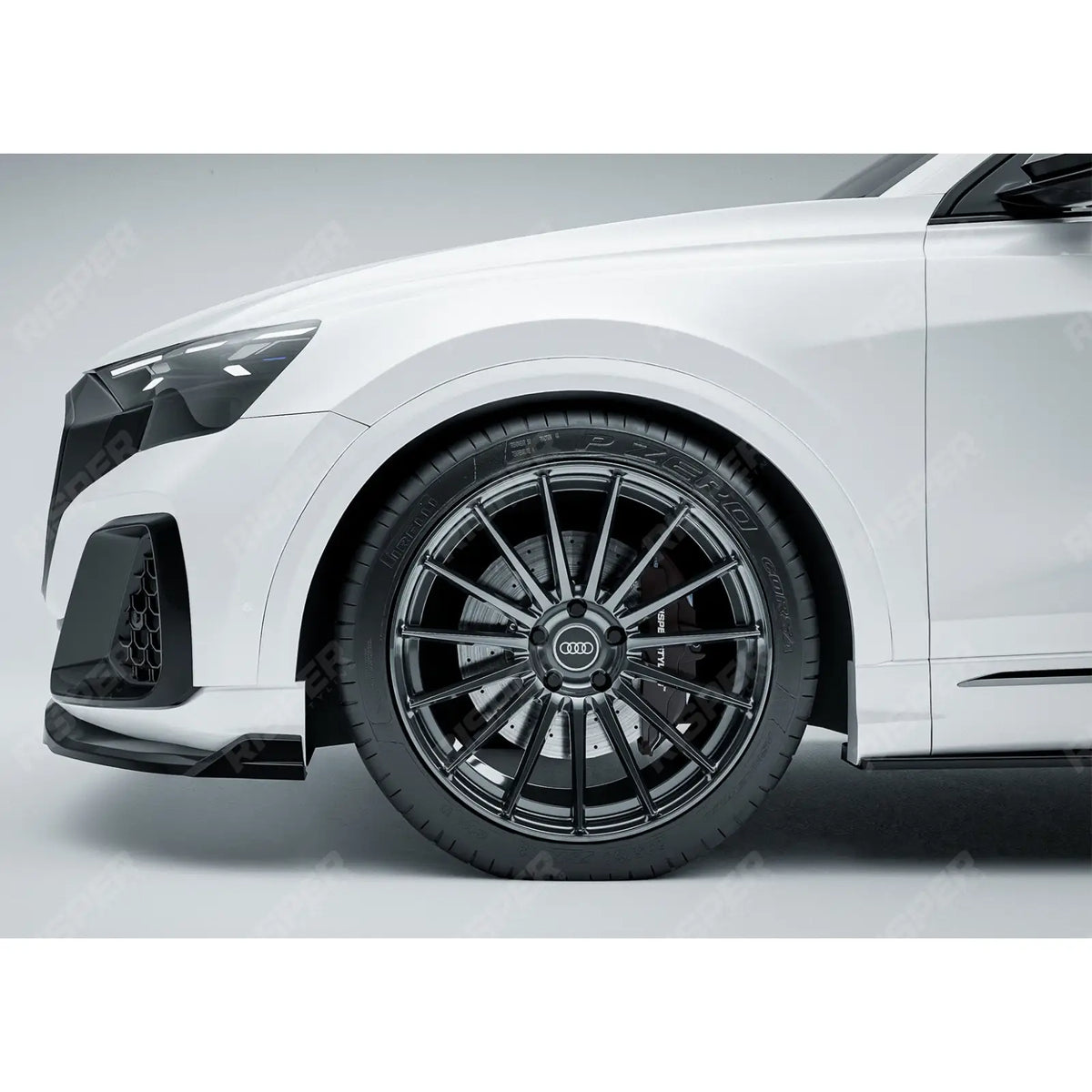 Gloss Black Risper Front Splitter Lip For Audi Q8 S Line 2023+