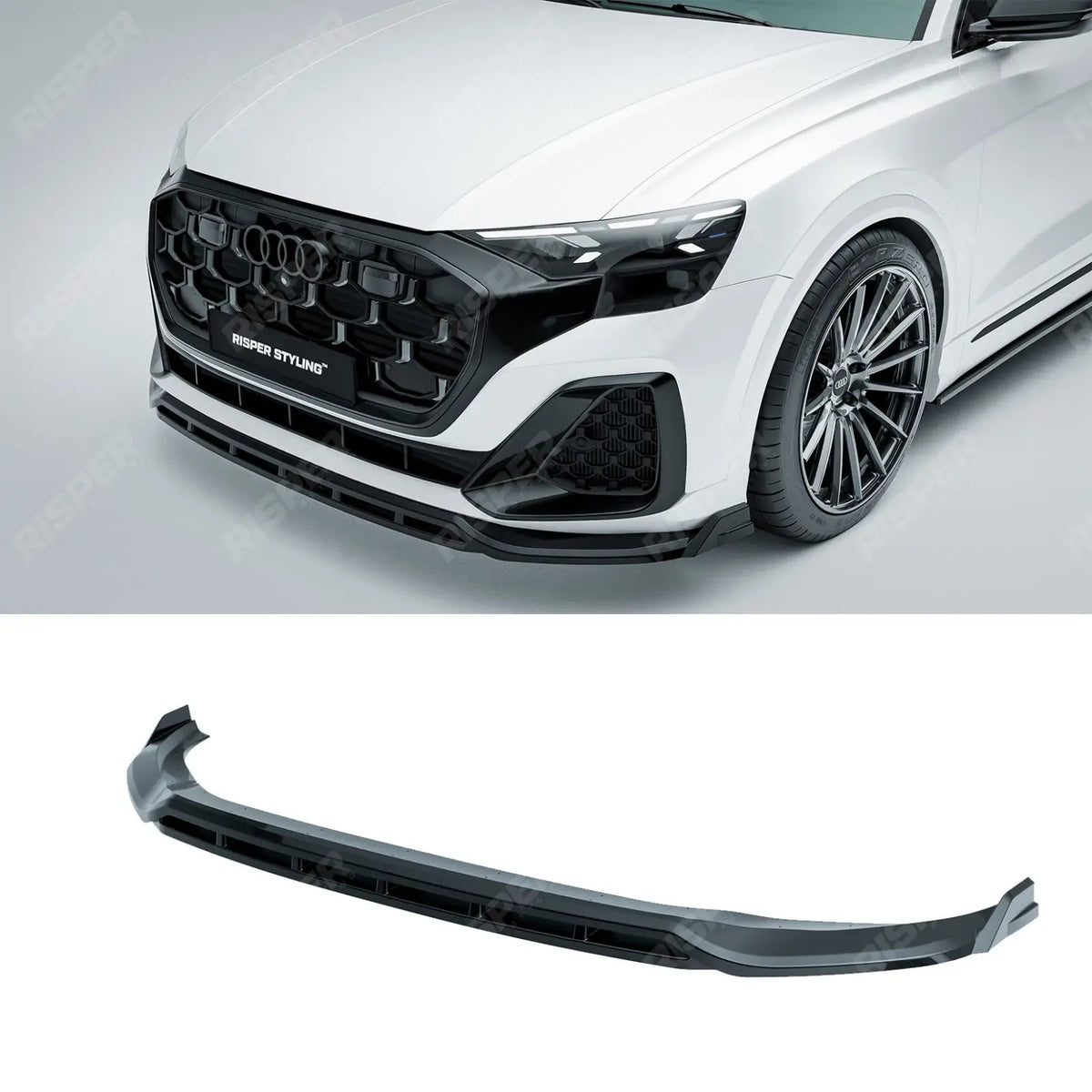 Gloss Black Risper Front Splitter Lip For Audi Q8 S Line 2023+