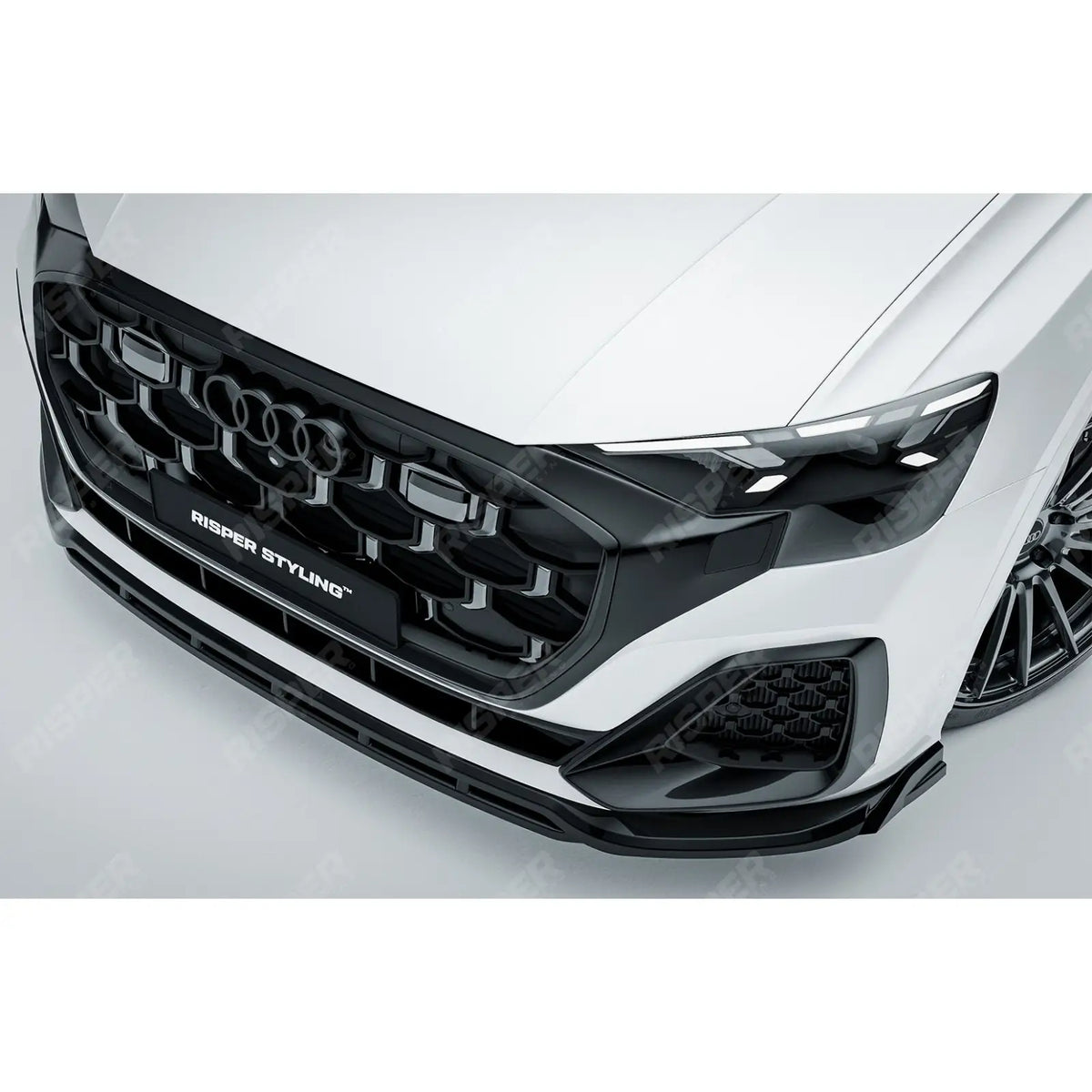 Gloss Black Risper Front Splitter Lip For Audi Q8 S Line 2023+
