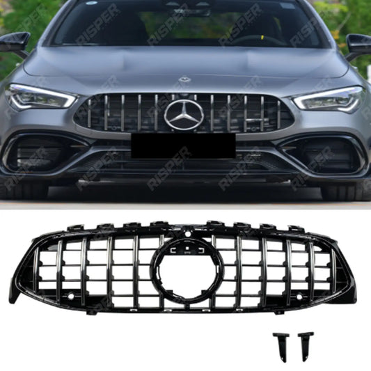 GT Grill In Full Gloss Black For Mercedes CLA C118 2019-2023