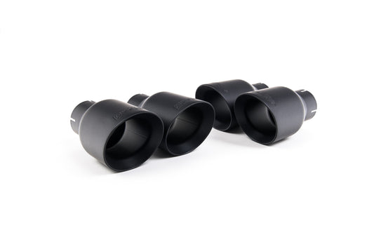 Audi S5 B9 Coupe/Cabriolet Non Sport Diff models - Resonated (Quieter) Cat-Back Exhaust System with Quad GT-100 Black Trims