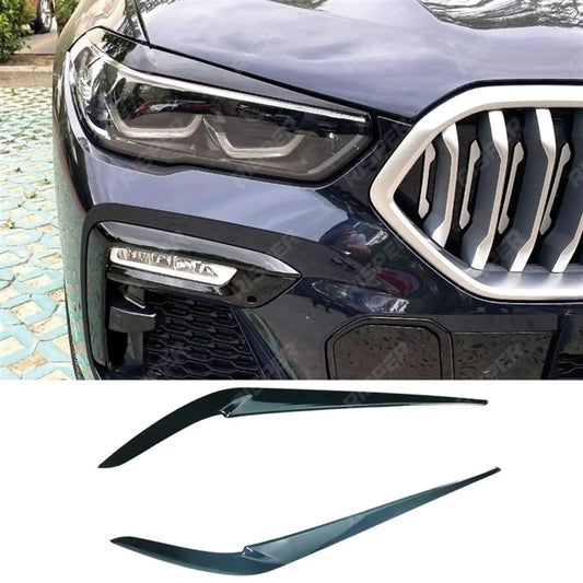 Headlight Brows In Gloss Black For BMW X5 G05 2019-2023 (PRE LCI)