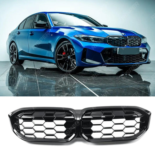 Honeycomb Front Grille in Gloss Black For Bmw G20/G21 3 Series LCI
