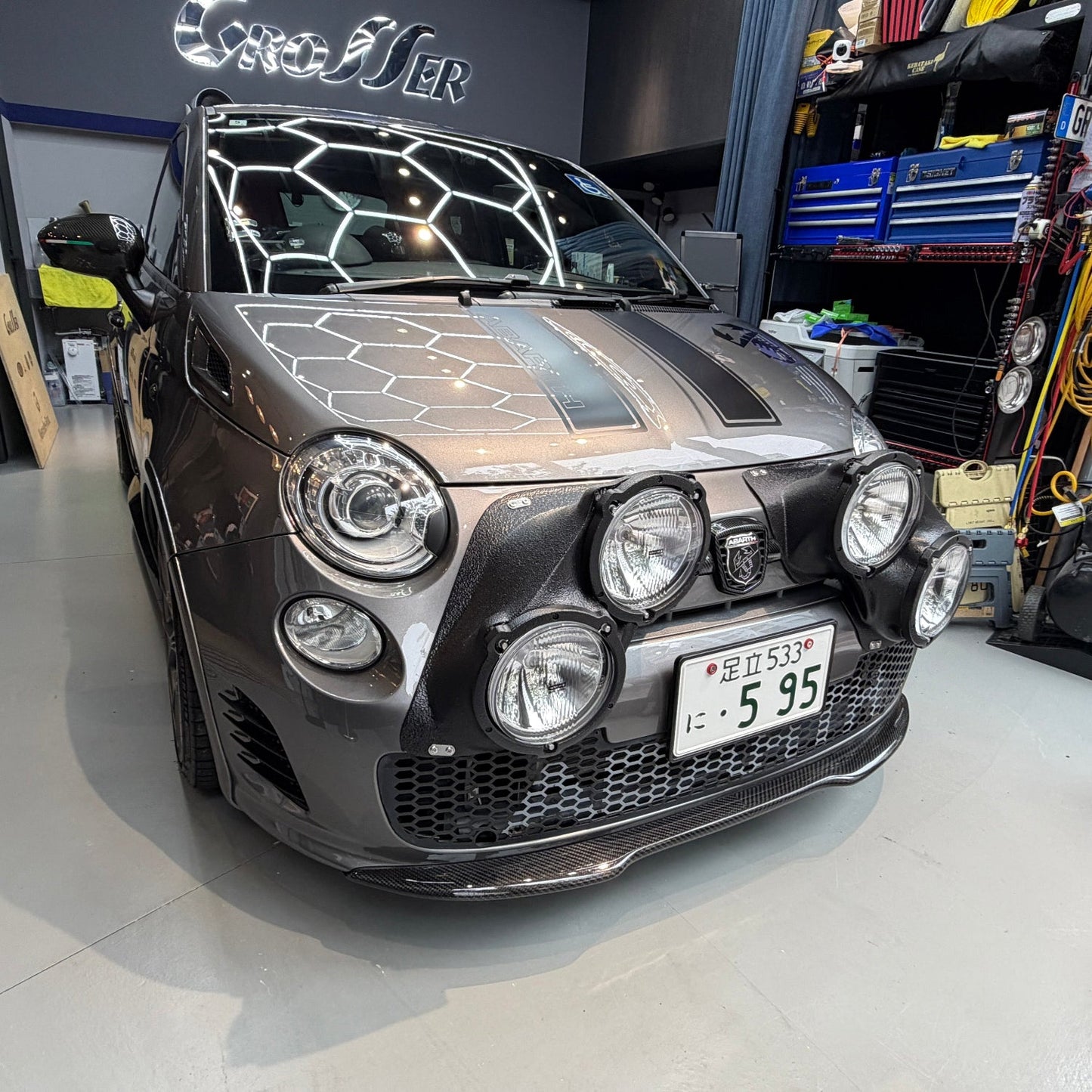 Abarth 500 Series 3 R3T Carbon Rally Pod Lights - Cadamuro