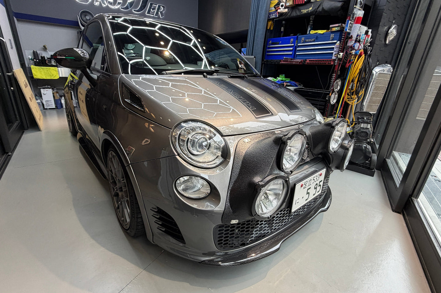 Abarth 500 Series 3 R3T Carbon Rally Pod Lights - Cadamuro