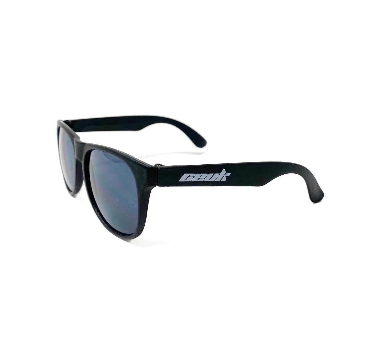 CEUK Branded Sunglasses – Black Frame with White Logo