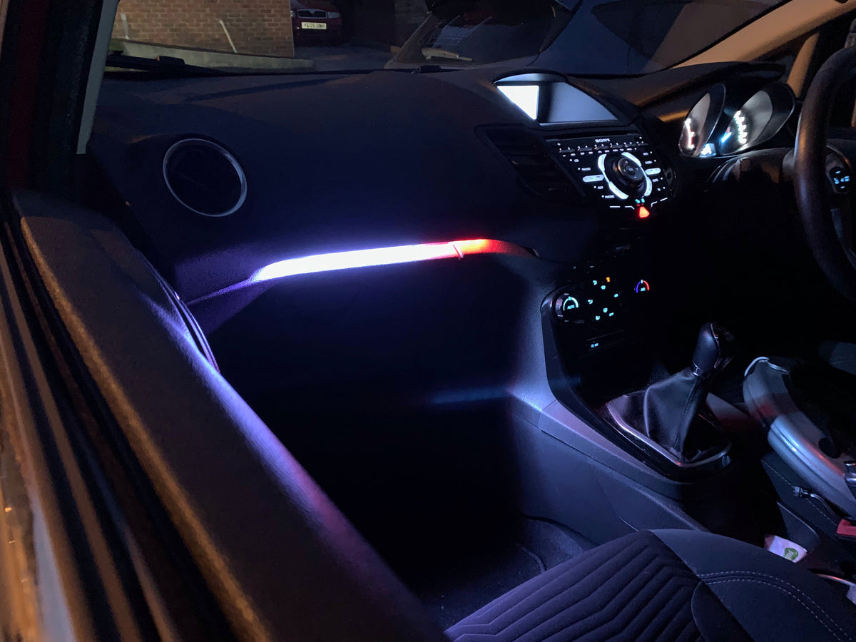 Chaser Edition Bluetooth Glove Box & Footwell Strip Kit – MK7 / MK7.5 Fiesta | 200+ RGB Modes | CEUK