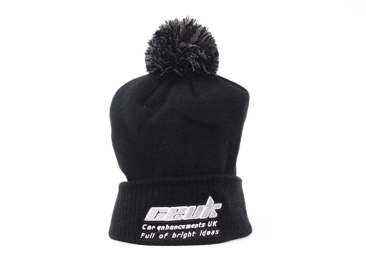 Official CEUK Winter Bobble Hat – Black Wool with Embroidered Logo | Optional Air Freshener