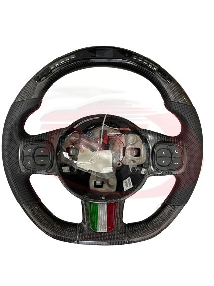 Abarth 500 / 595 / 695 LED Carbon Fibre Steering Wheel - Launch Edition - Abarth Tuning