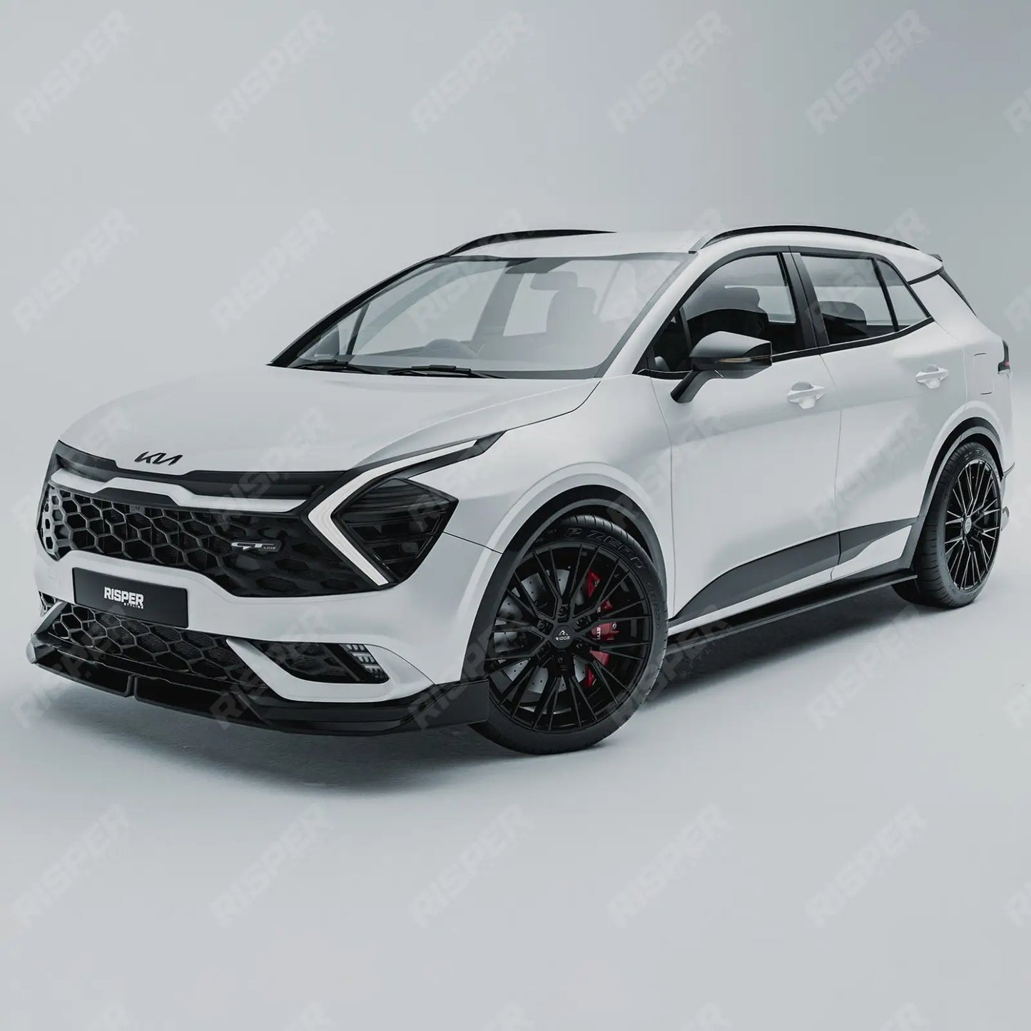 Kia Sportage MK5 GT Line 2021-2025 Front Splitter Lip In Gloss Black