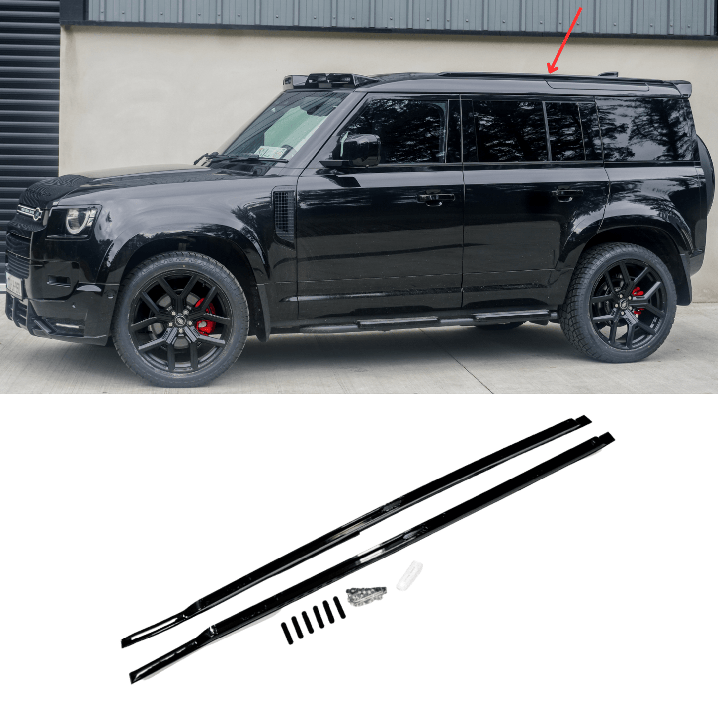 Land Rover Defender 110/130 L663 2020 On OE Style Roof Rail “ Pair “ in Black - TMC Motorsport