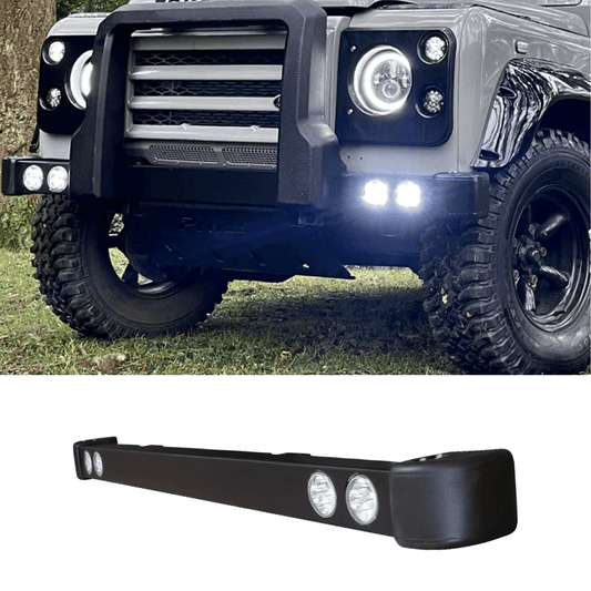 LAND ROVER DEFENDER 90 / 110 FRONT BUMPER WITH LEDS IN BLACK - TMC Motorsport