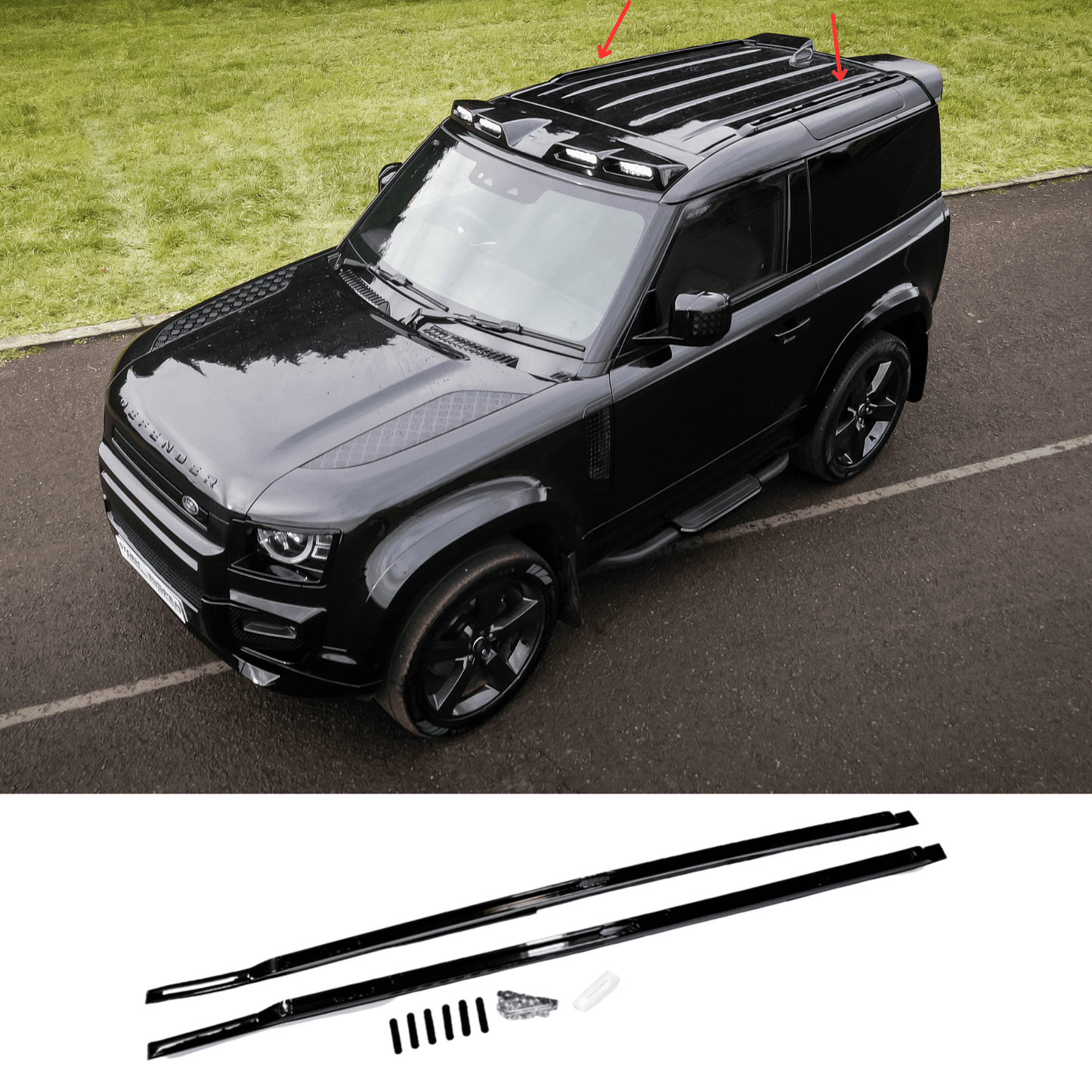 Land Rover Defender 90 L663 2020 On OE Style Gloss Black Roof Rails - TMC Motorsport