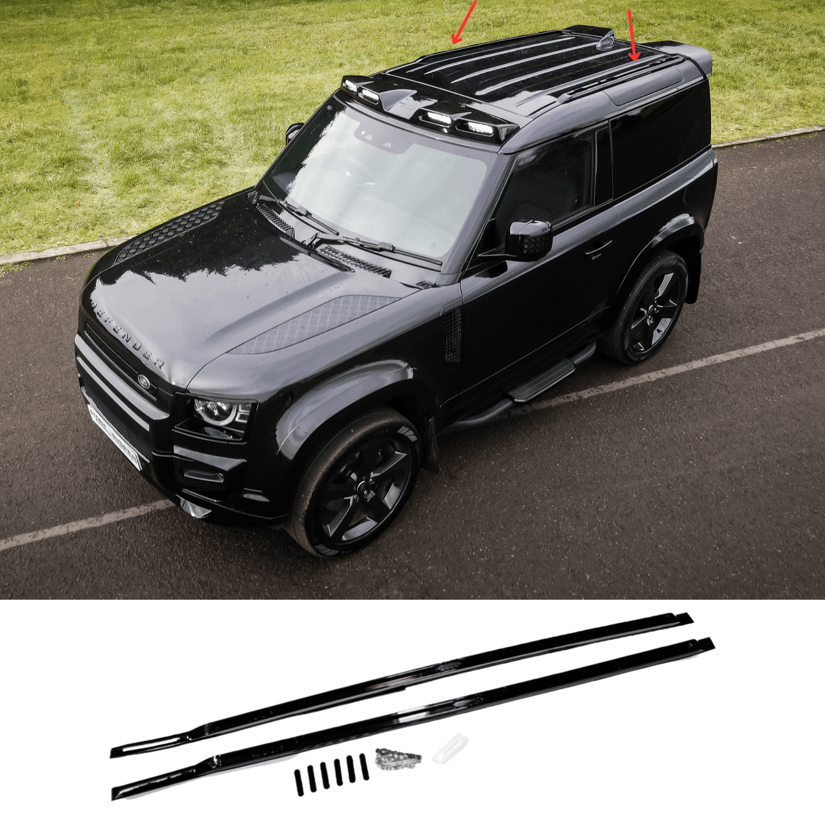 Land Rover Defender 90 L663 2020 On OE Style Gloss Black Roof Rails - TMC Motorsport