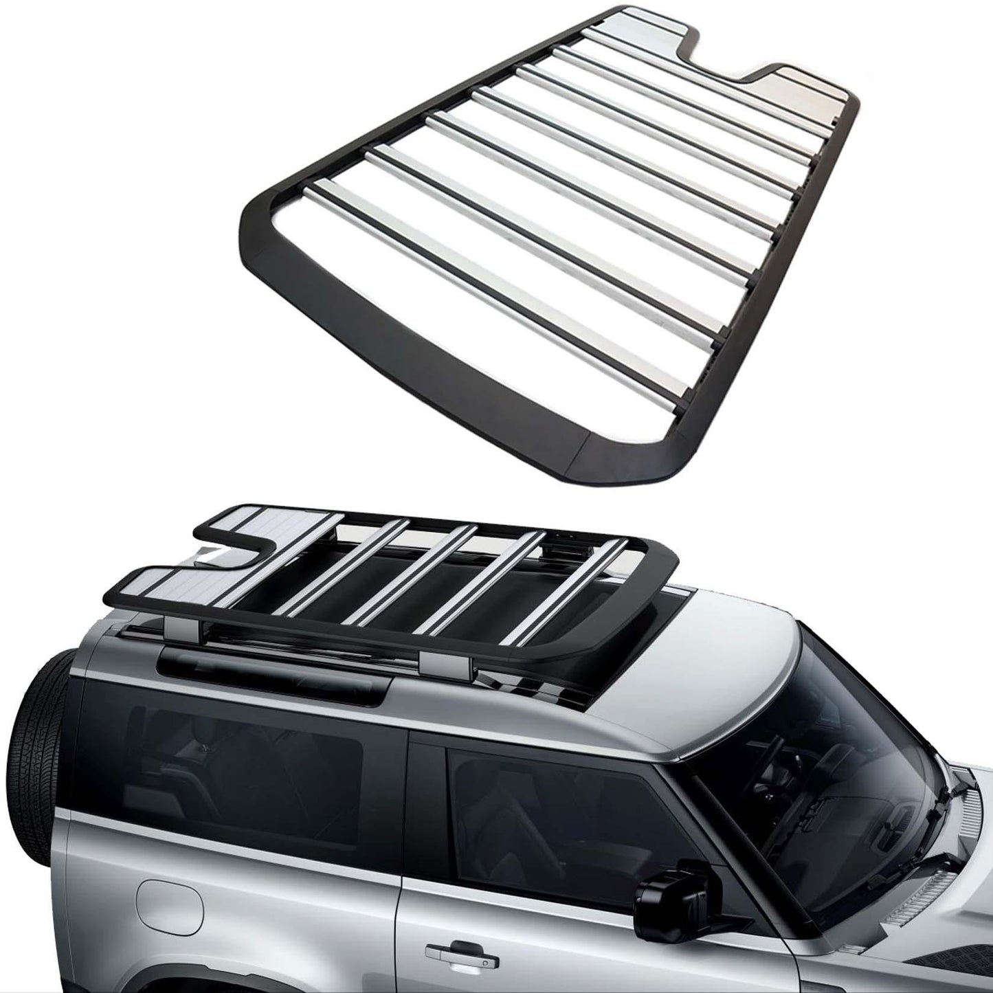 Land Rover Defender 90 L663 2020 On OE Style Silver Roof Rack - TMC Motorsport