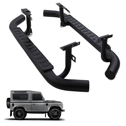 LAND ROVER DEFENDER 90 OEM STYLE RUNNING BOARDS “ SIDE STEPS “ PAIR “ BLACK 2003+ - TMC Motorsport