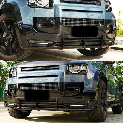 Land Rover Defender L663 90 / 110 / 130 2020 Onward Front Bumper Splitter in Gloss Black - TMC Motorsport