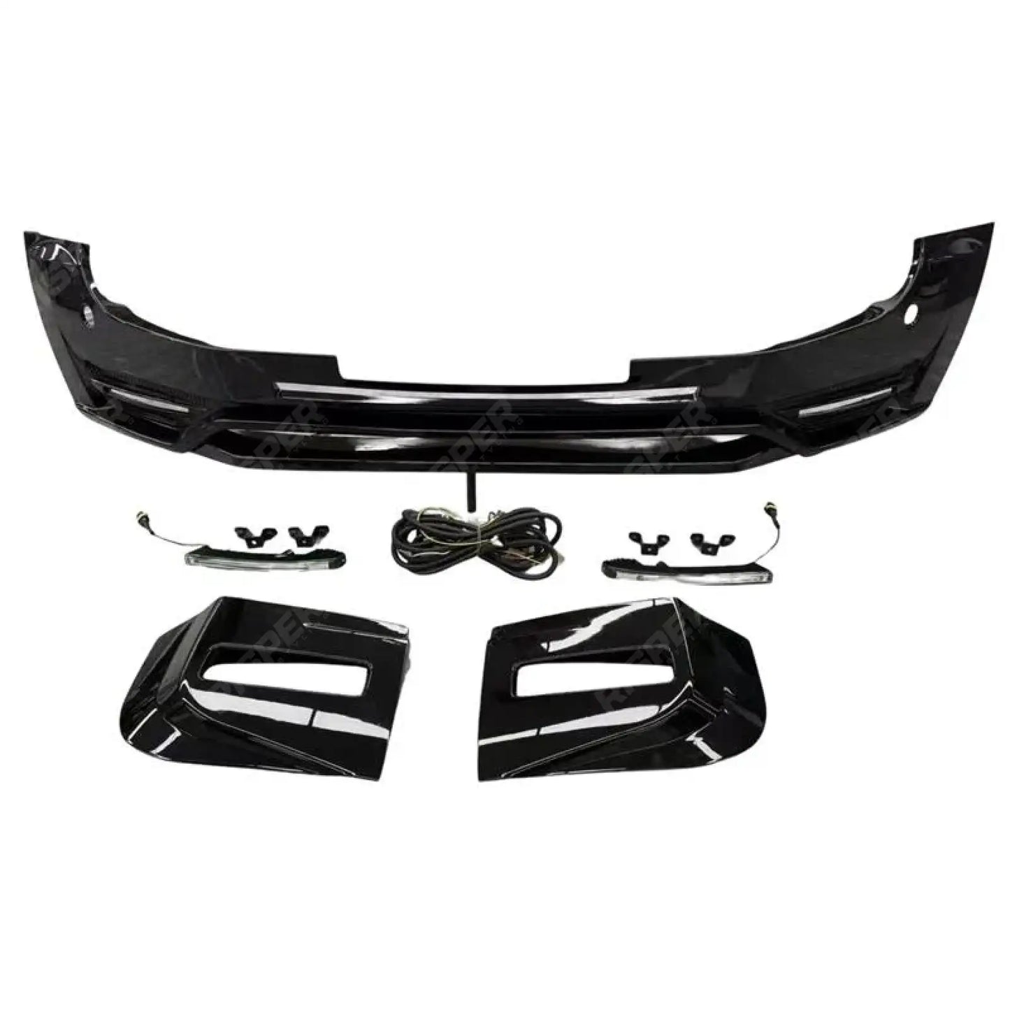 Land Rover Defender L663 90 / 110 / 130 2020 Onward – Front Bumper Splitter in Gloss Black