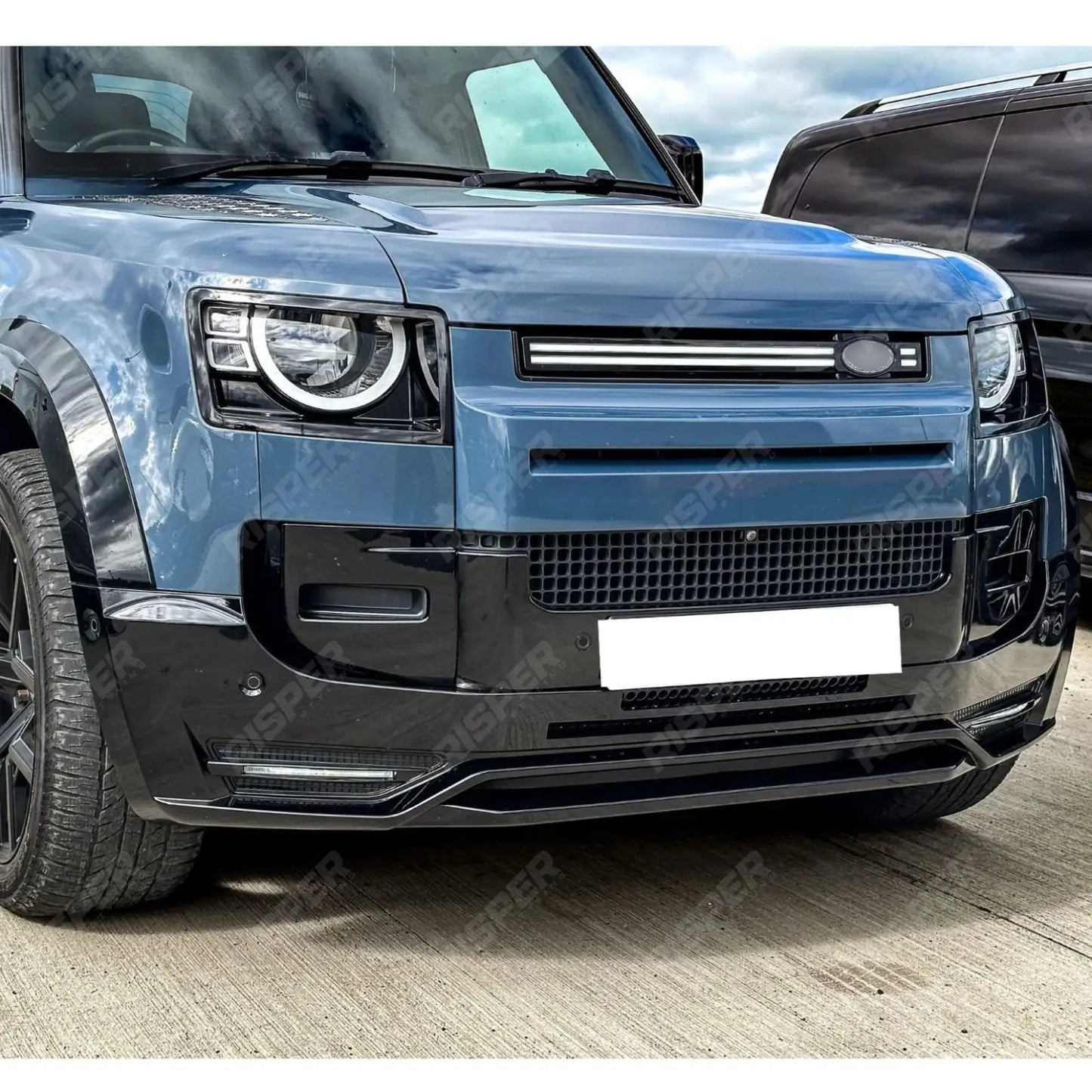 Land Rover Defender L663 90 / 110 / 130 2020 Onward – Front Bumper Splitter in Gloss Black