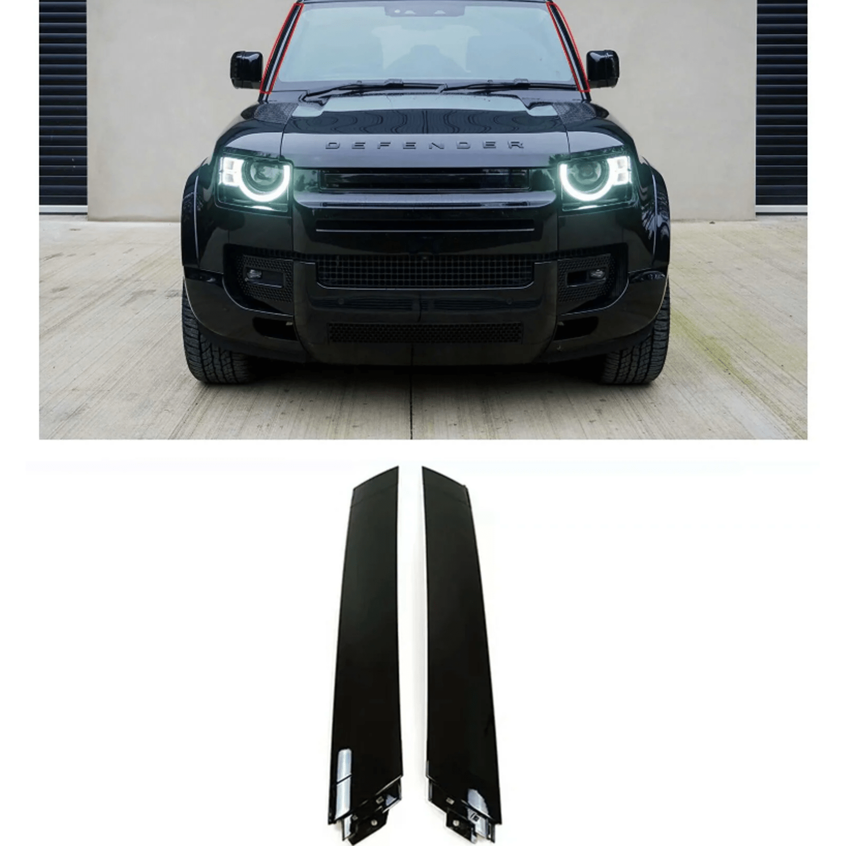 Land Rover Defender L663 90/110/130 2020+ Gloss Black A-Pillar Trims - TMC Motorsport