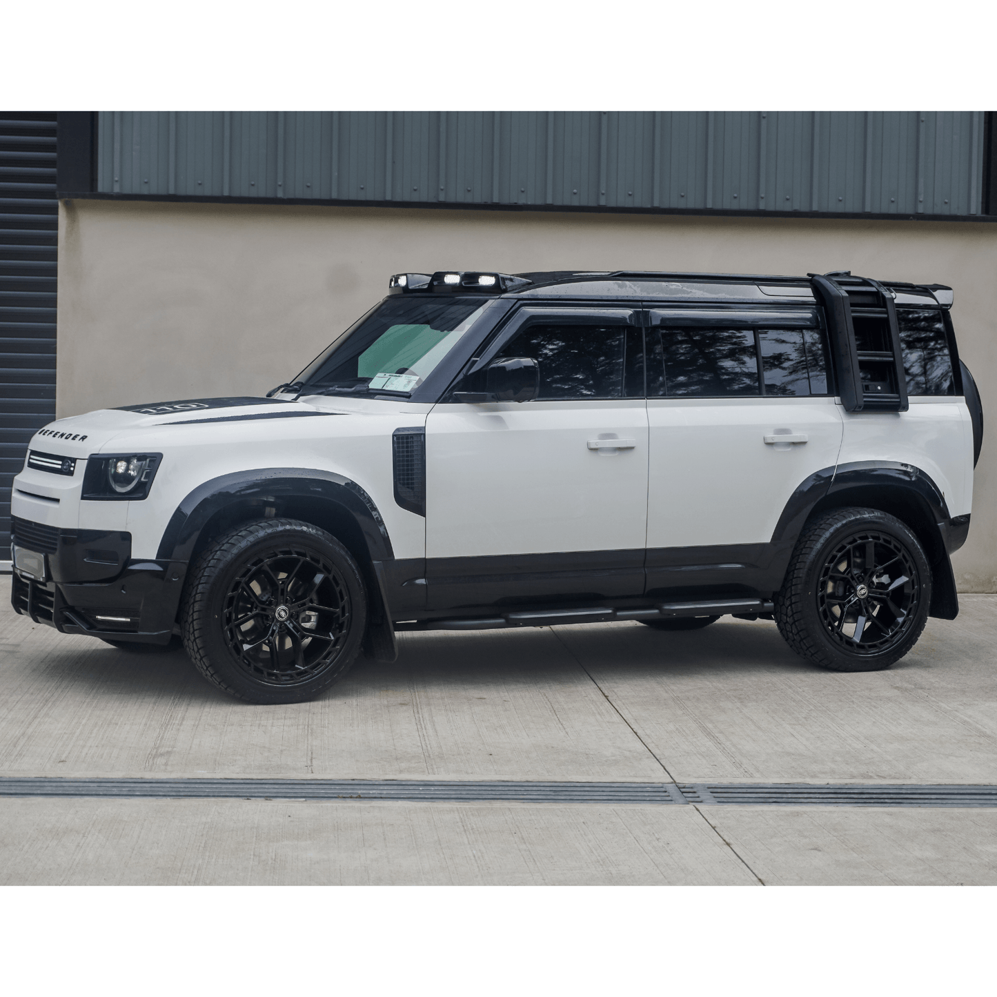 Land Rover Defender L663 90/110/130 2020 On OEM Style Side Roof Ladder - Gloss Black - TMC Motorsport