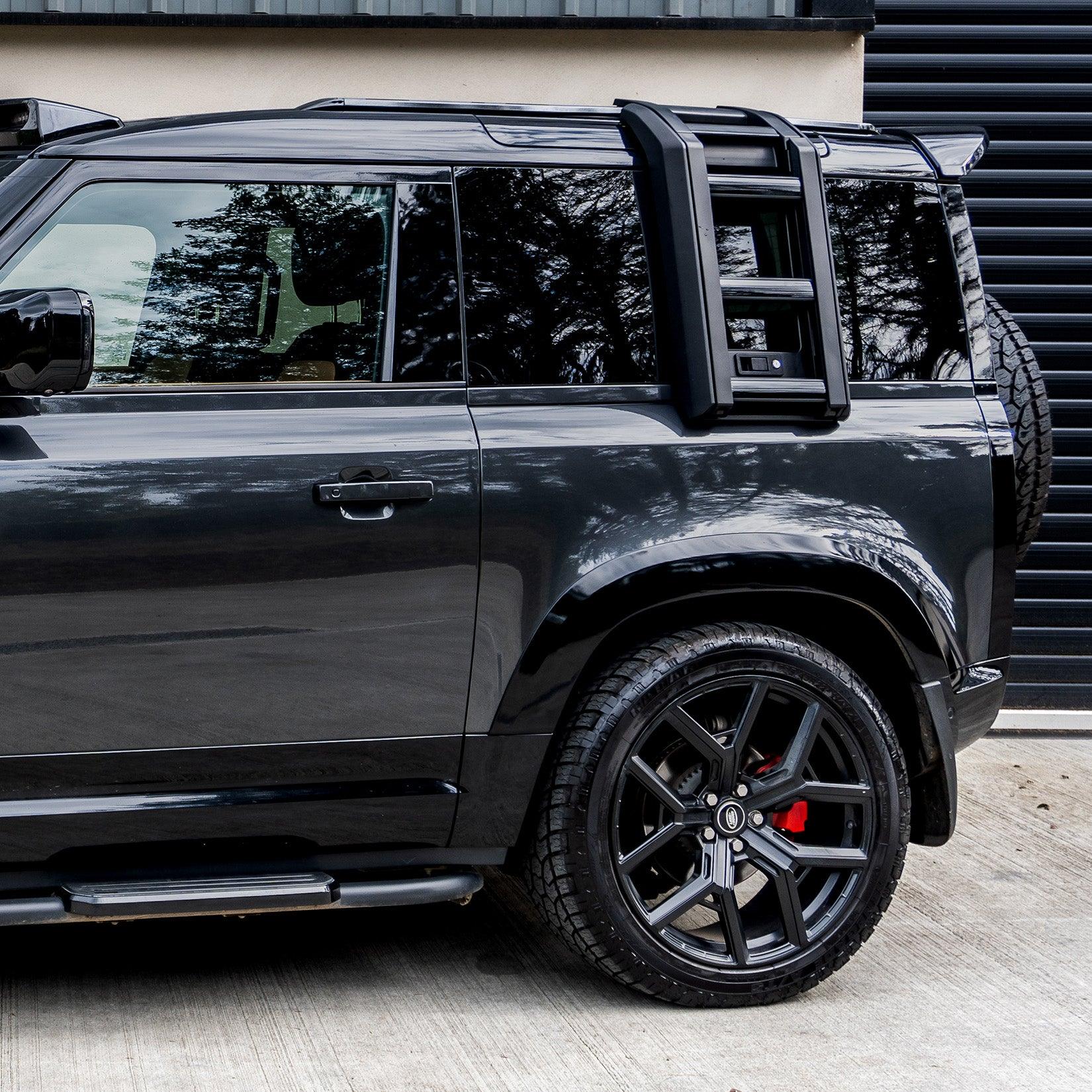 Land Rover Defender L663 90/110/130 2020 On OEM Style Side Roof Ladder - Gloss Black - TMC Motorsport