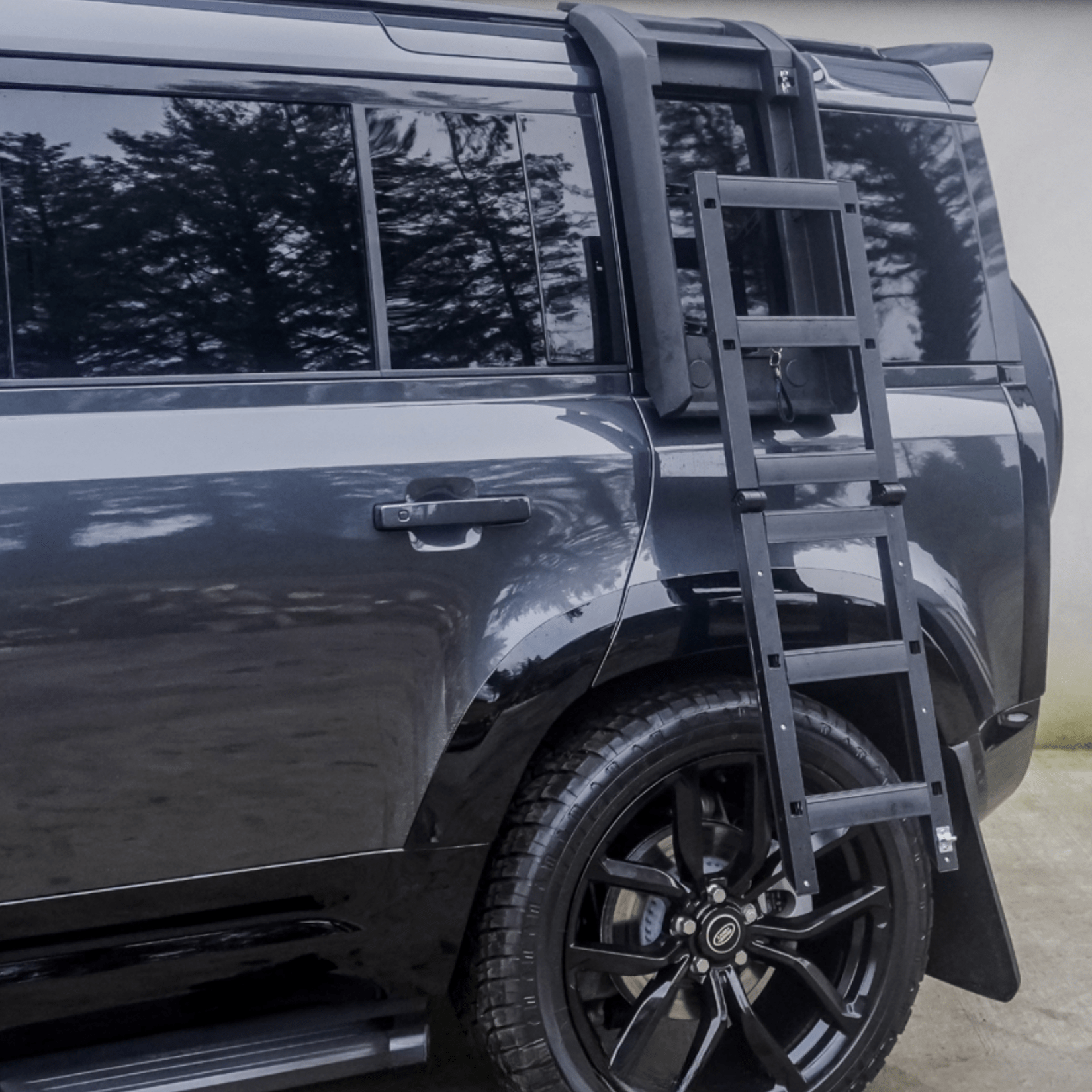 Land Rover Defender L663 90/110/130 2020 On OEM Style Side Roof Ladder - Gloss Black - TMC Motorsport