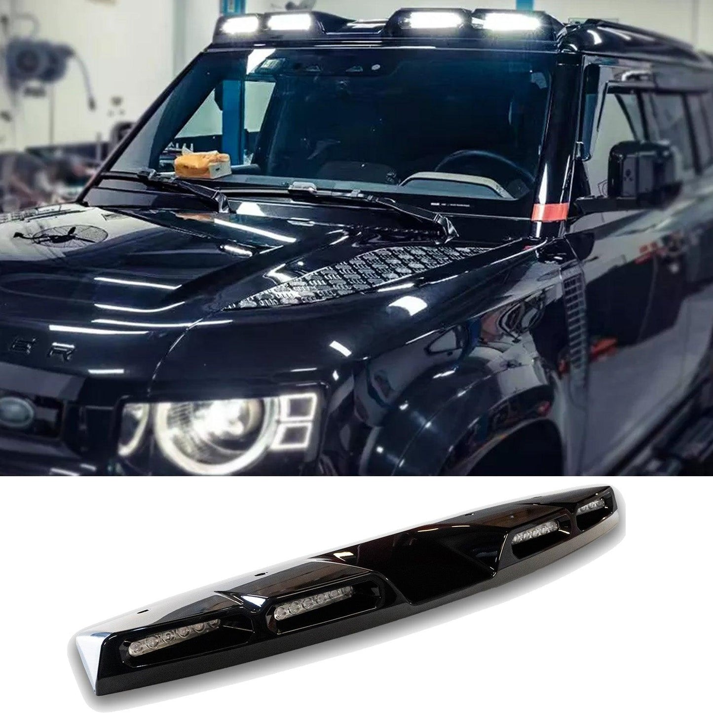Land Rover Defender L663 90/110/130 2020+ Roof Light Pod V2 In Gloss Black - TMC Motorsport