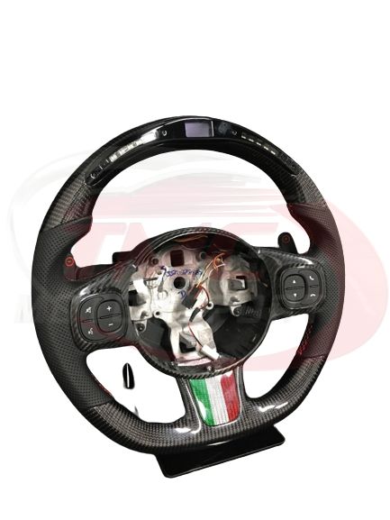 Abarth 500 / 595 / 695 LED Carbon Fibre Steering Wheel - Launch Edition - Abarth Tuning