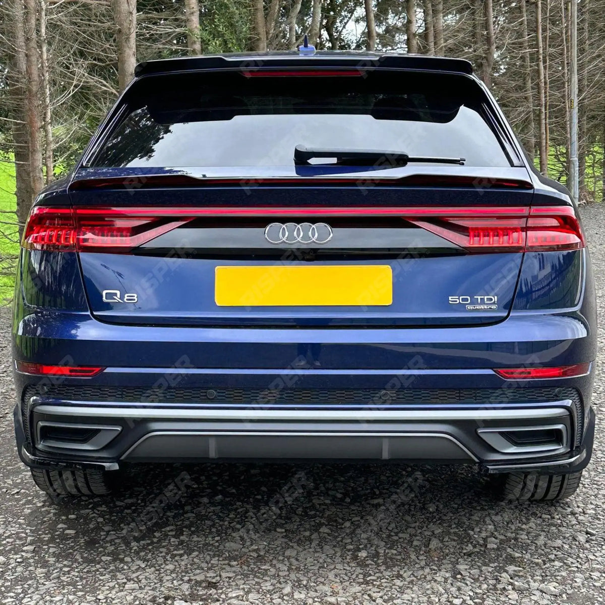 Lower Spoiler Lip Extension In Gloss Black For Audi Q8 2018+
