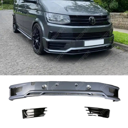 Lower Sportline Style Front Splitter For VW T6 Transporter 2015 Onwards