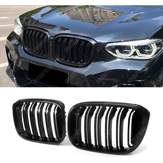 M Dual Slat Kidney Grill In Gloss Black For BMW X3 G01 X4 G02 2018 - 2023