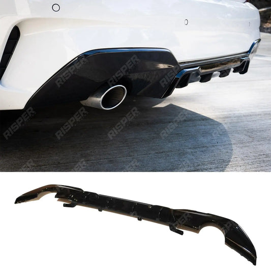 M Sport Rear Diffuser Dual Exit In Gloss Black For BMW 3 Series G20 2019-2021 - (Pre-LCI)