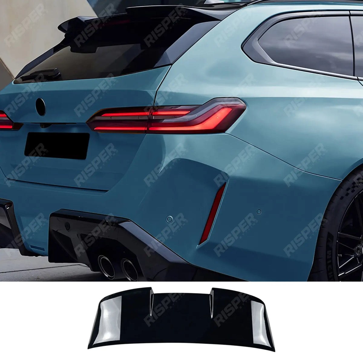 M5 Style Roof Spoiler in Gloss Black For BMW 5 Series G61 Estate 2024 on