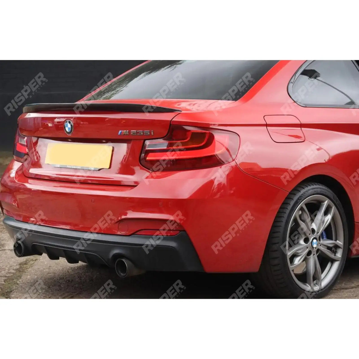 Matte Black Rear Diffuser Dual Single Exit For BMW 2 Series F22 M Sport 2013-2018