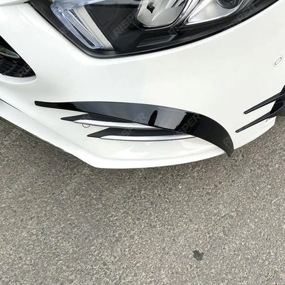 MERCEDES A CLASS AMG LINE 2018-2024 SEDAN / HATCHBACK FRONT CANARDS IN GLOSS BLACK