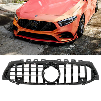 Mercedes A Class W177 2018+ - Front Grill Pan Americana GT-R Style in Gloss Black