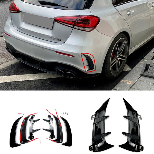 Mercedes A Class W177 2019+ Rear Bumper Vents In Gloss Black - TMC Motorsport