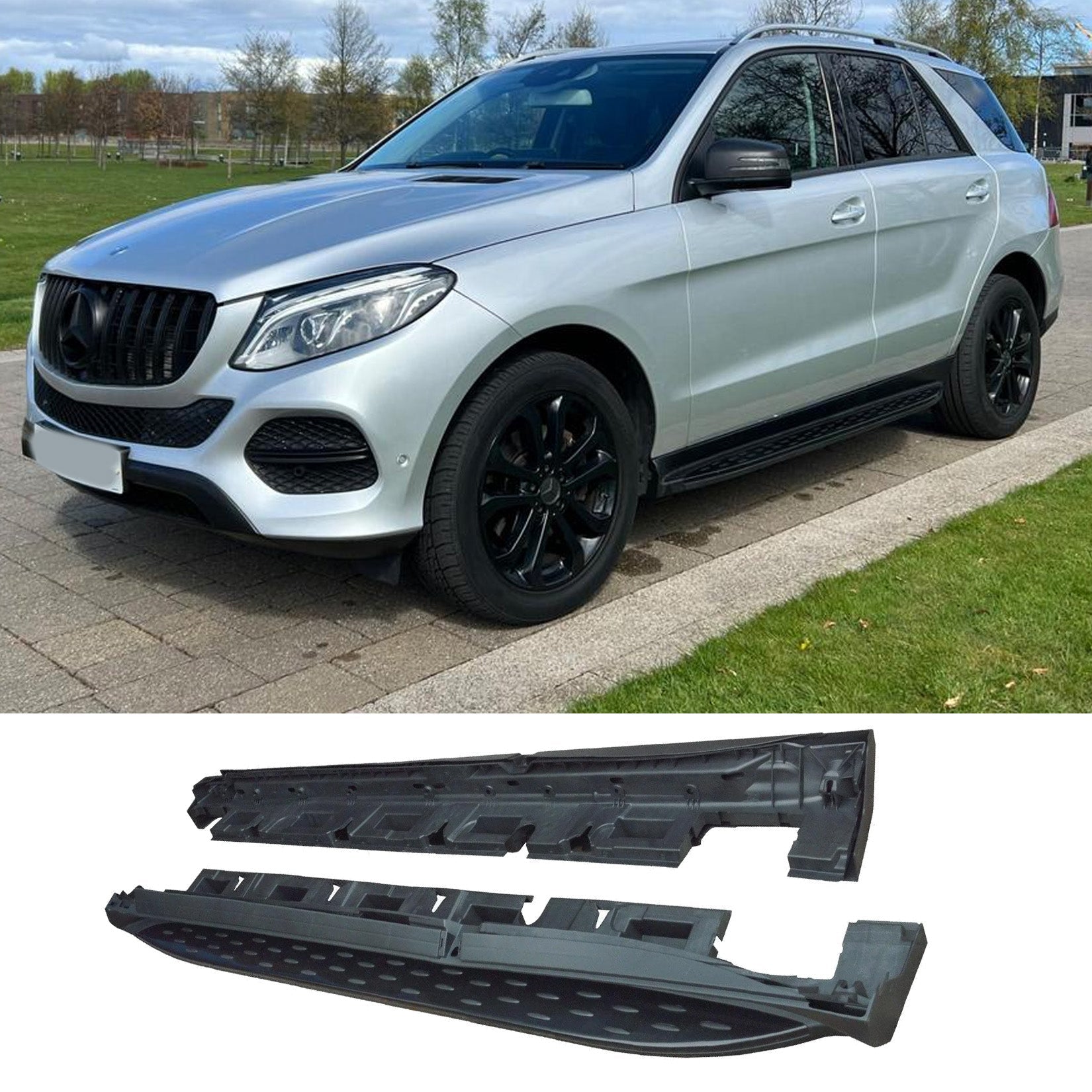 MERCEDES BENZ ML / GLE W166 2012 ON OEM STYLE SIDE STEPS “ RUNNING BOARDS “ IN BLACK “ PAIR - TMC Motorsport