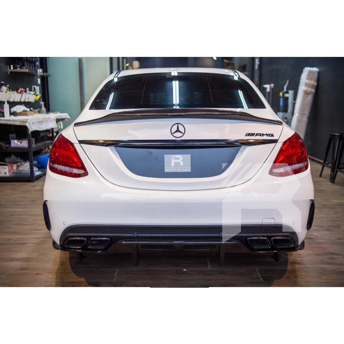 Mercedes C-Class W205 2014-2019 PSM Style Ducktail Spoiler In Gloss Black - TMC Motorsport