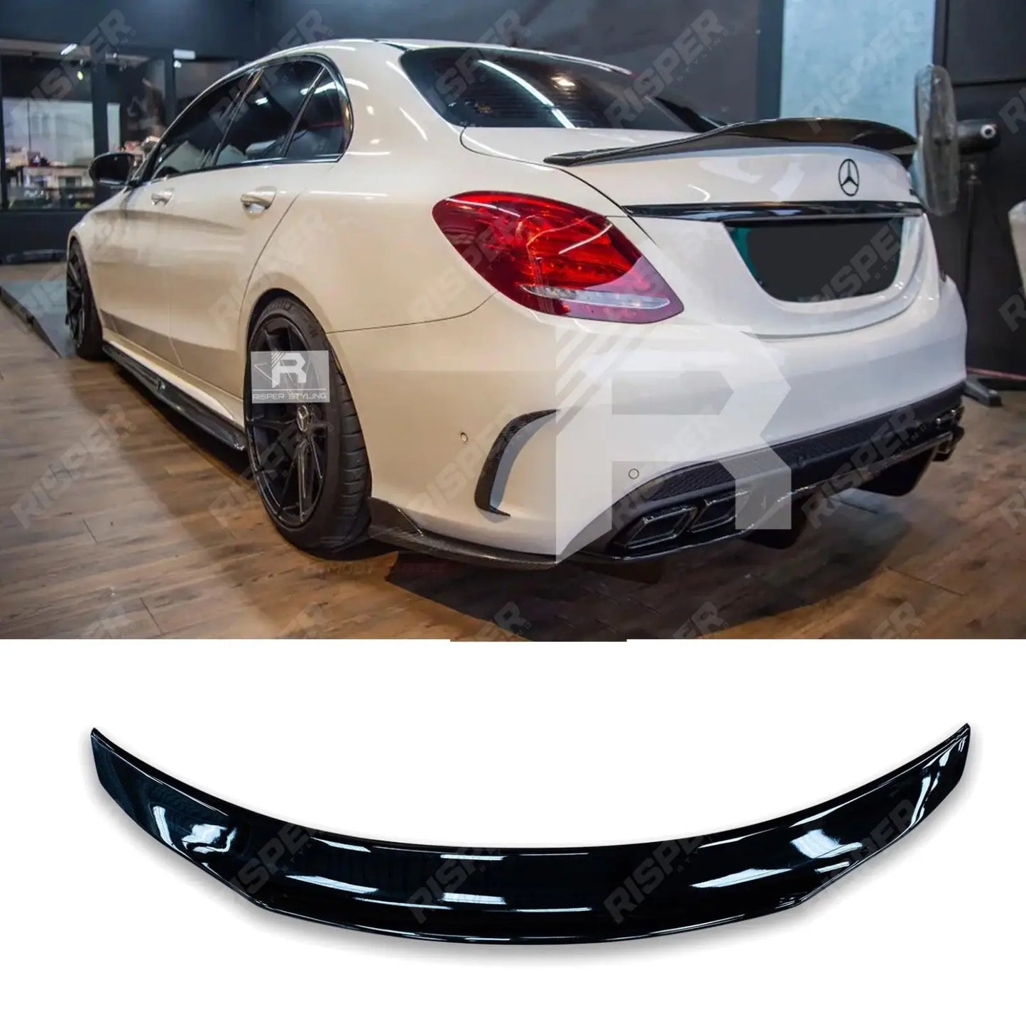 Mercedes C-Class W205 2014-2019 PSM Style Ducktail Spoiler In Gloss Black