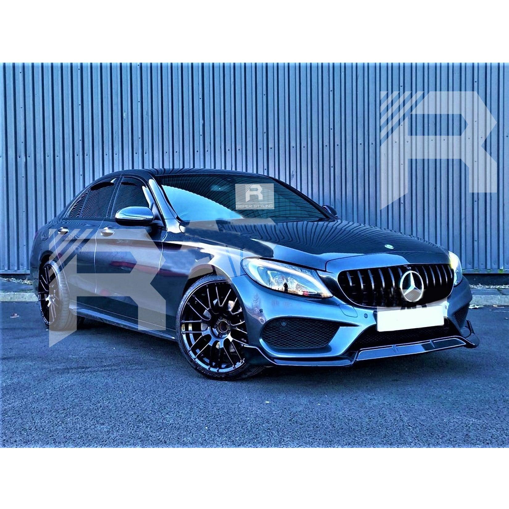 Mercedes C-Class W205 2015-2018 'C63S Brabus Style' Front Splitter Lip In Gloss Black - TMC Motorsport